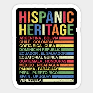 Hispanic Heritage Month 2023 National Latino Countries Flag Sticker
